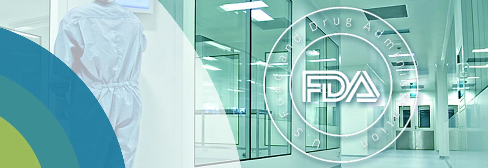 Original illustration combining cleanroom clothing and an FDA seal, from the original HMC website