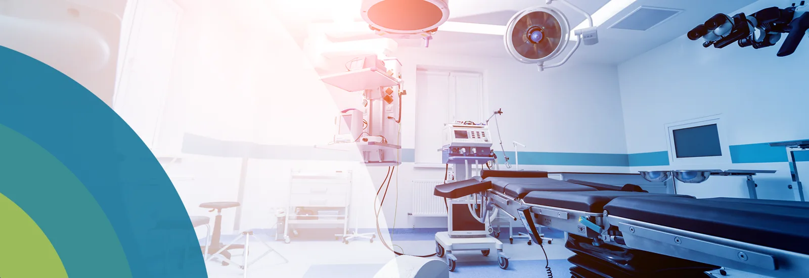 Operating room with overhead lights and equipment, from the original HMC website